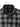 Close-up of men's black and grey plaid shirt collar – button front detail